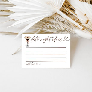 Date Night Ideas Bridal Shower Game Martini Enclosure Card