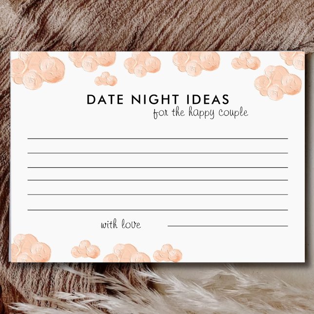 Date Night Ideas Bridal Shower Game On cloud 9 Enclosure Card (Creator Uploaded)