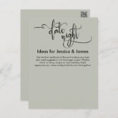 Date Night Ideas Elegant Sage Green Advice Card (Front/Back)
