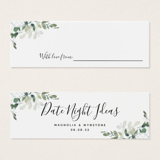 Date Night Ideas Eucalyptus Bridal Shower Wedding Zazzle