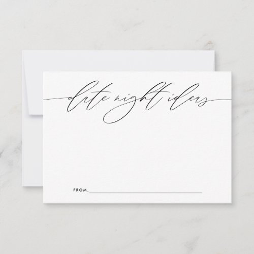 Date Night Ideas for Newlyweds Keepsake Card