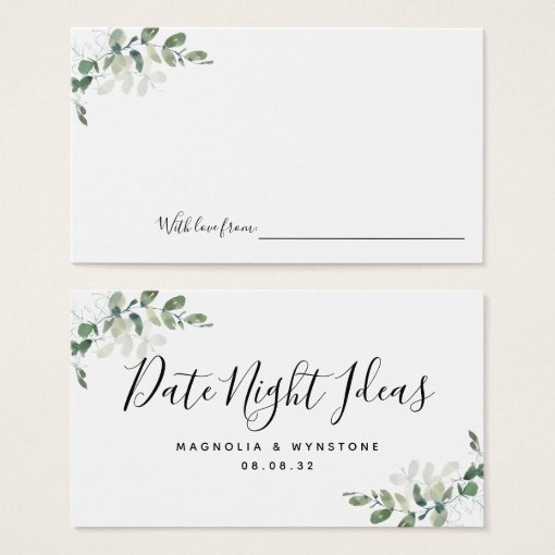 Date Night Ideas Jar Eucalyptus Bridal Shower Zazzle