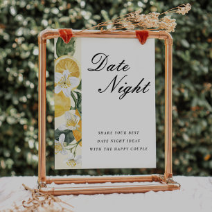 Date Night Ideas Main Squeeze Bridal Shower Sign