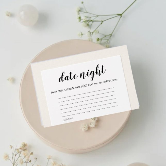 Date Night Ideas Modern Wedding bridal Shower Card (Creator Uploaded)