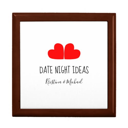 DATE NIGHT IDEAS Red Hearts with Your Names Gift Box