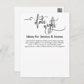 Date Night Ideas & Suggestions Advice Card (Front/Back)