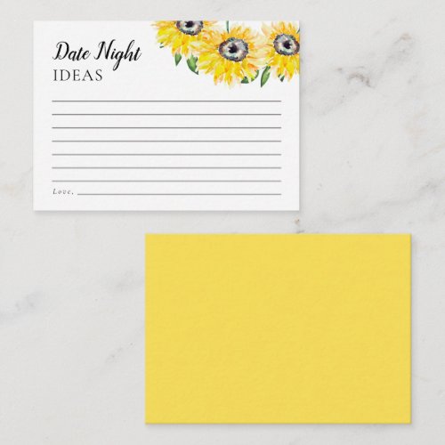 Date Night Ideas Sunflower Bridal Shower Wedding