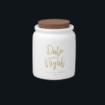 Date Night Jar Gold Glitter Bridal Shower Wedding<br><div class="desc">This Personalized Gold Glitter Date Night Ideas jar can be used at the bridal shower or wedding.</div>