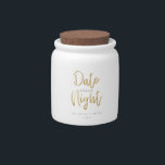 Date Night Jar Gold Glitter Bridal Shower Wedding<br><div class="desc">This Personalized Gold Glitter Date Night Ideas jar can be used at the bridal shower or wedding.</div>