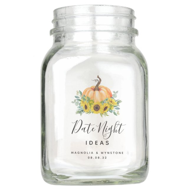 Date Night Jar Pumpkin Bridal Shower Wedding (Front)