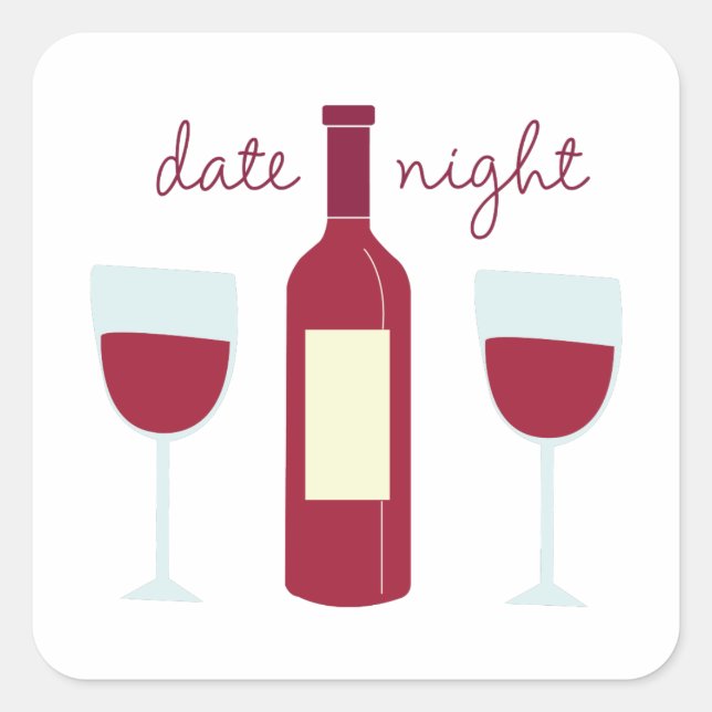 Date Night Square Sticker (Front)