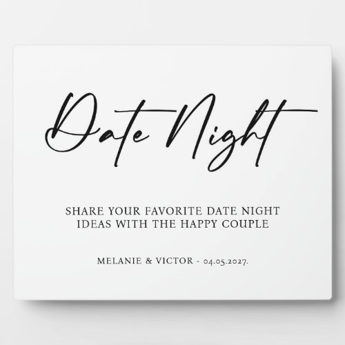 Date Night Wedding Sign  Plaque