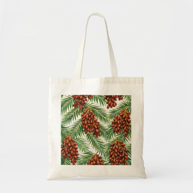 Date Palm Fruit Tropical Botanical Pattern Tote Bag (Front)