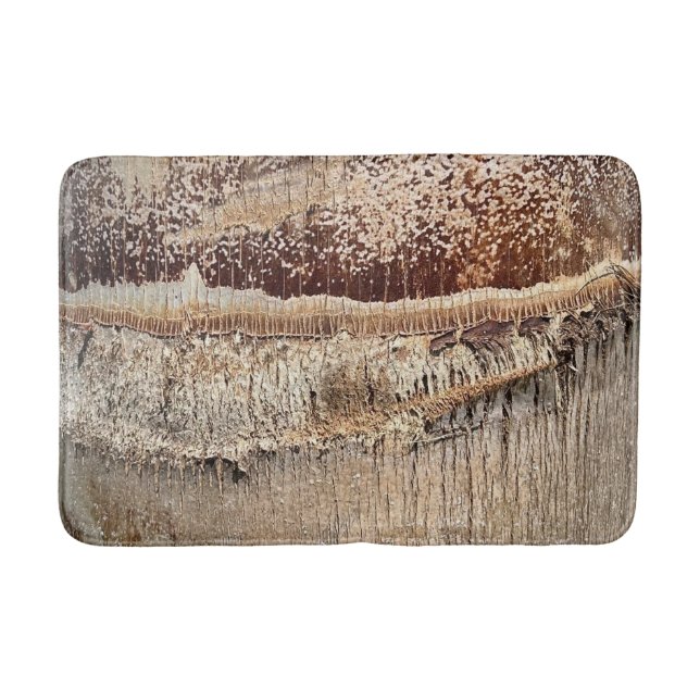 Date Palm Tree Trunk Texture Closeup Photo Image Bath Mat (Front)