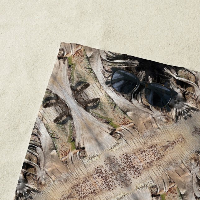 Date Palm Tree Trunk Texture Closeup Photo Image Beach Towel (In Situ)