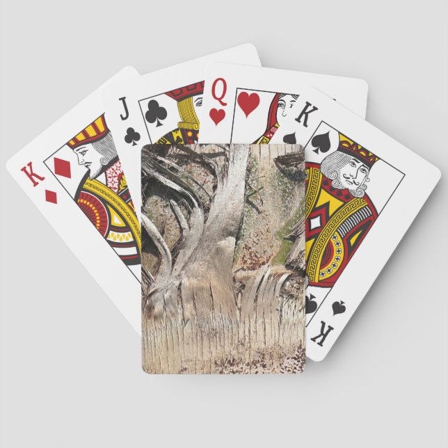 Date Palm Tree Trunk Texture Closeup Photo Image Poker Cards (Back)