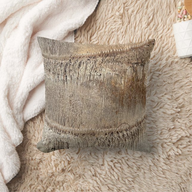 Date Palm Tree Trunk Texture Closeup Photo Image Throw Pillow (Blanket)