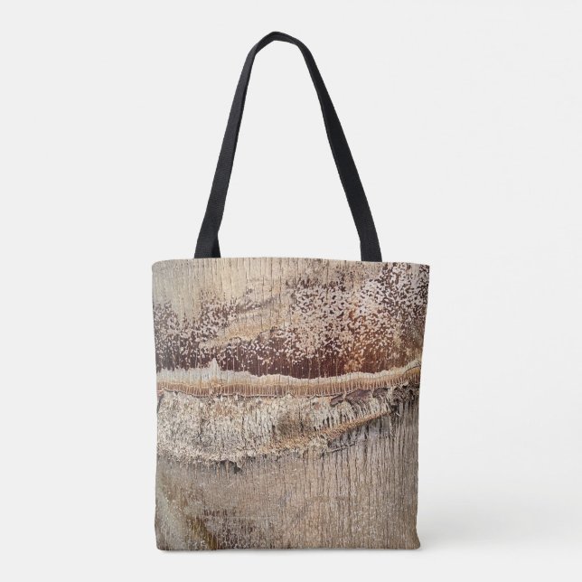 Date Palm Tree Trunk Texture Closeup Photo Image Tote Bag (Back)