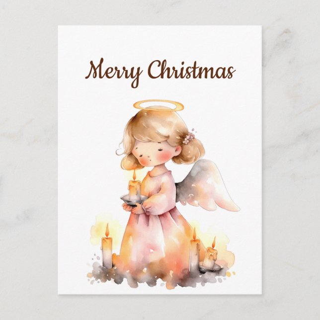 Dated Christmas Angel for Joy Blessing Postcard (Front)