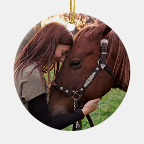 Dated Christmas Horse Personalized Ceramic Ornament