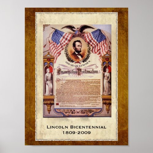 Dated Commemorative Emancipation Proclamation Poster