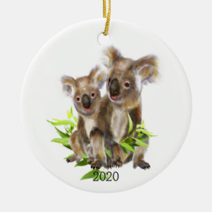 Dated Cute Little Koala Bear Australian Animal Ceramic Ornament