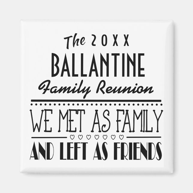 Dated Family Reunion Friends Souvenir Gift Magnet (Front)