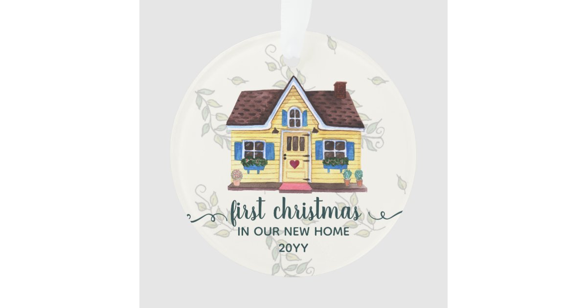 Dated First Christmas New Home With Names Ornament | Zazzle.com
