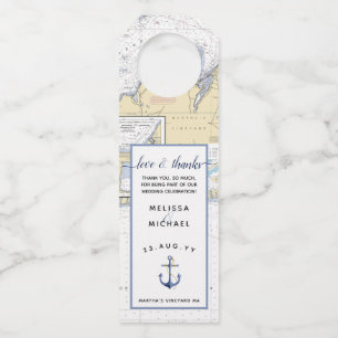 Dated Love Thanks with Personalized Note + Anchor Bottle Hanger Tag