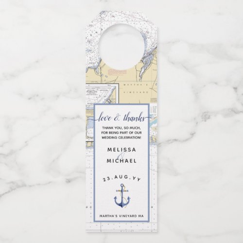 Dated Love Thanks with Personalized Note  Anchor Bottle Hanger Tag