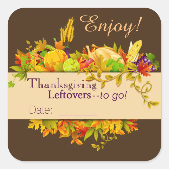 Dated Thanksgiving Leftover Stickers | Zazzle