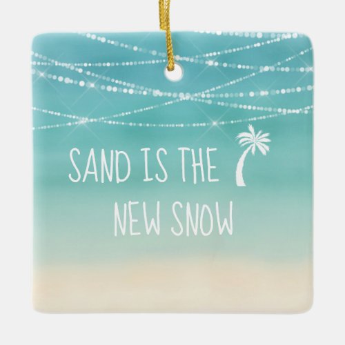 Dated Tropical Beach First Christmas in Florida Ceramic Ornament