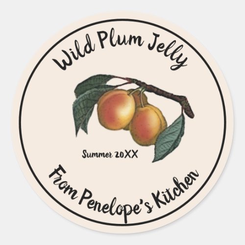 Dated Vintage Plum Jelly Label From Your Kitchen 