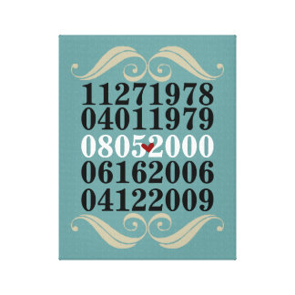 Dated Wall Art - 2 Children - Wrapped Canvas