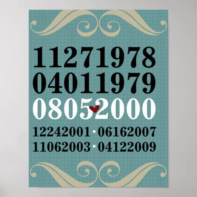 Dated Wall Art - Families w/4 Children (Front)