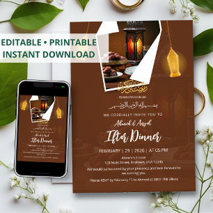 Dates and Lantern Elegant Design Iftar Invitation