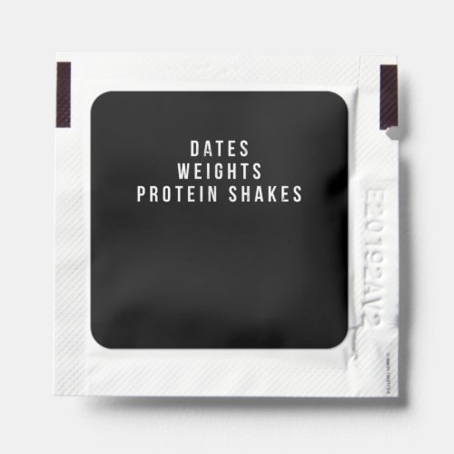 Dates Weights Protein Shakes Gym Graphic Print Hand Sanitizer Packet