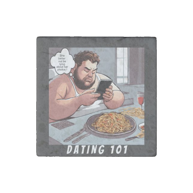 Dating 101 Love is a Battlefield Stone Magnet (Front)