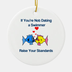 Dating a Swimmer Ceramic Ornament