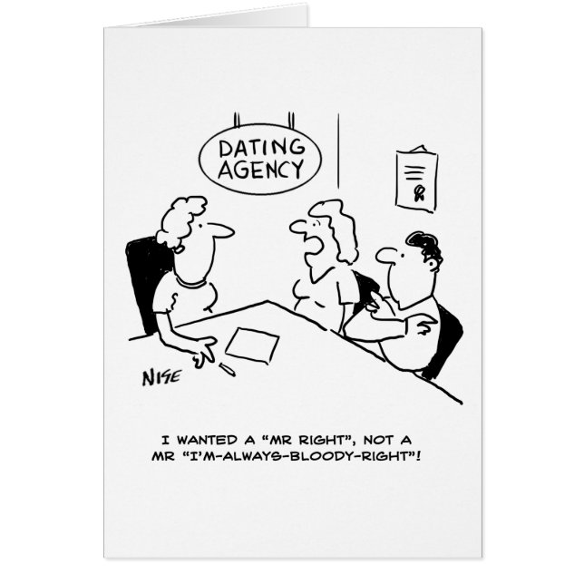 Dating Agency - Mr Right Cards (Front)