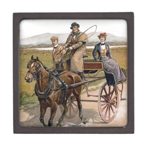 Dating Couple in Jaunting Cart Gift Box