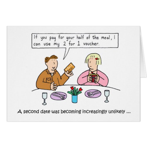 Dating Humor  Cartoon Meal for Two Voucher