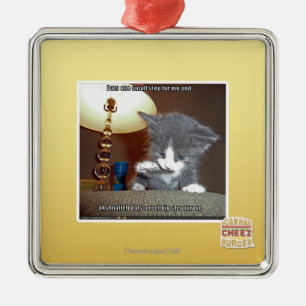 Dats one small step fur me metal ornament