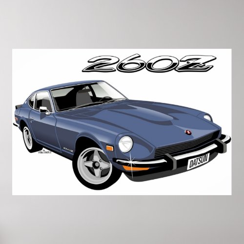 Datsun 260Z Blue Poster