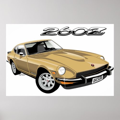 Datsun 260Z gold Poster
