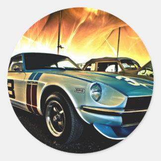 Datsun Z Race car Classic Round Sticker