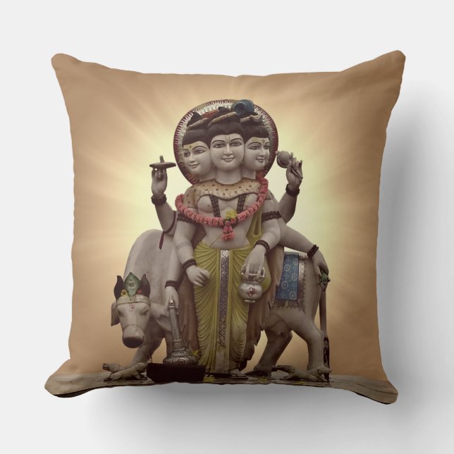 Dattatreya Statue  Throw Pillow (Front)