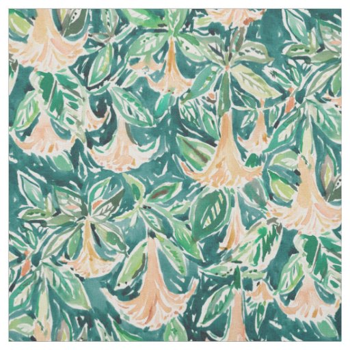 DATURA DREAMS Watercolor Floral Fabric