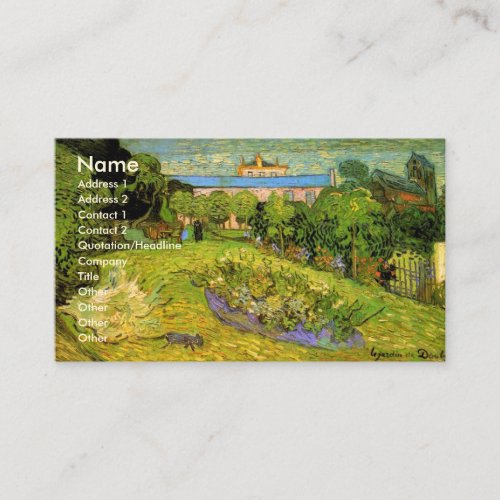 Van Gogh; Daubigny's Garden, Le Jardin de Daubigny Business Card Template