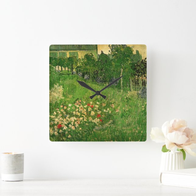 Daubigny's Garden by Vincent van Gogh, Le Jardin Square Wall Clock (Home)